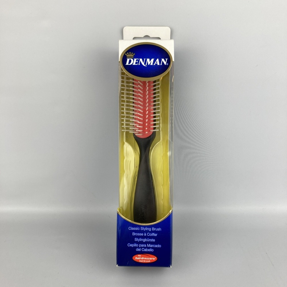 Denman Curly Hair Brush D143 - 5 Row Styling Mini With 5 Row, Black